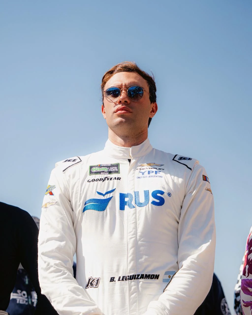 Baltazar Leguizamón con su traje de piloto